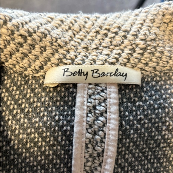 Betty Barclay Grey Tweed Knit Blazer Classic Two-Button Jacket - Picture 7 of 9